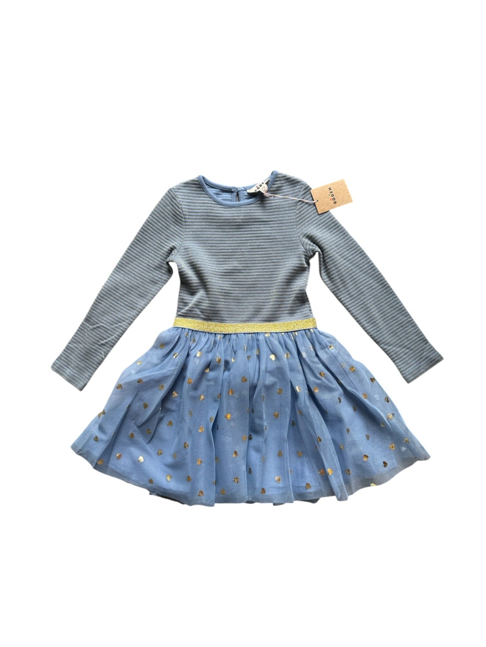 Mini Boden Blue and Gold dress